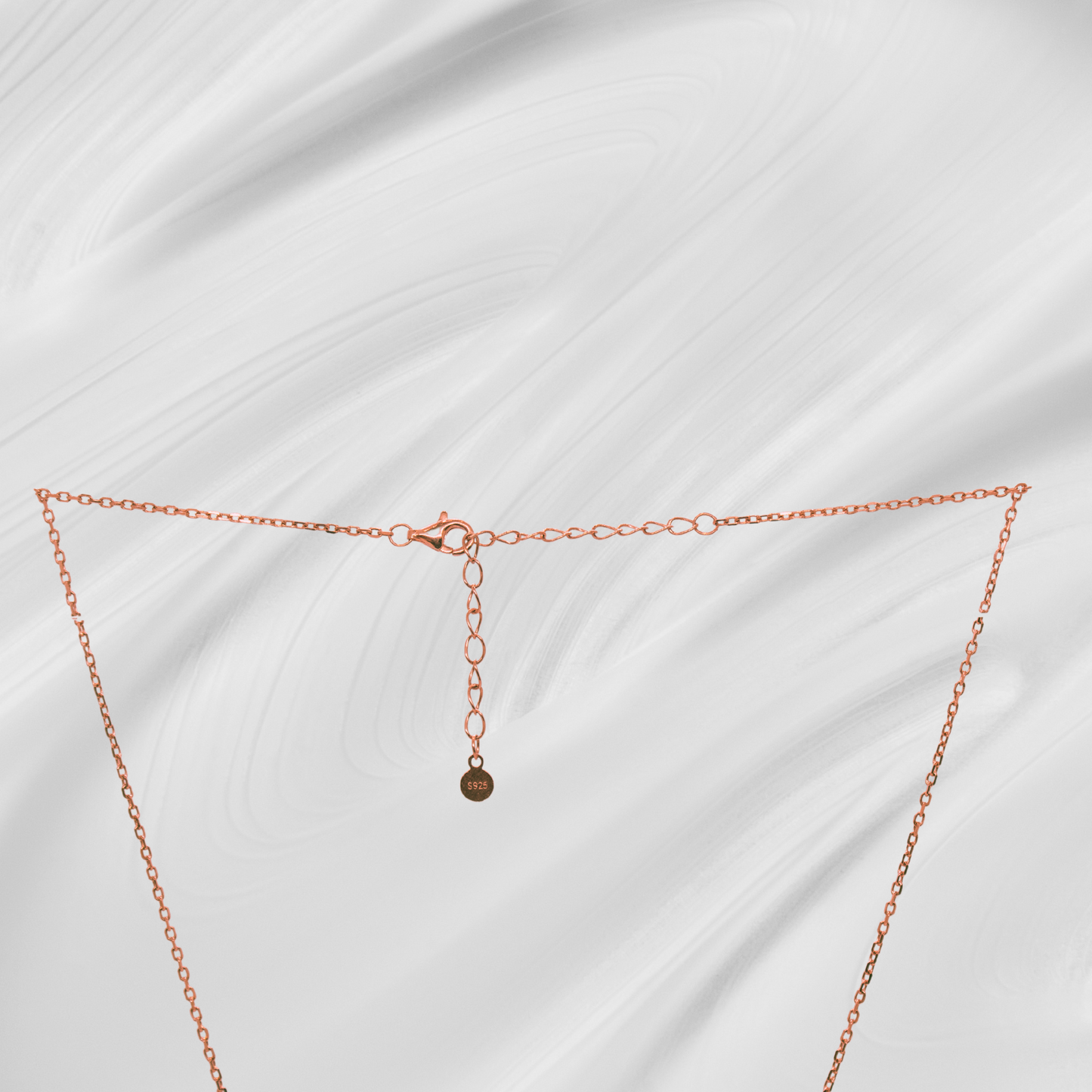 Siya Rosegold Polished Tedy Pendant Chain