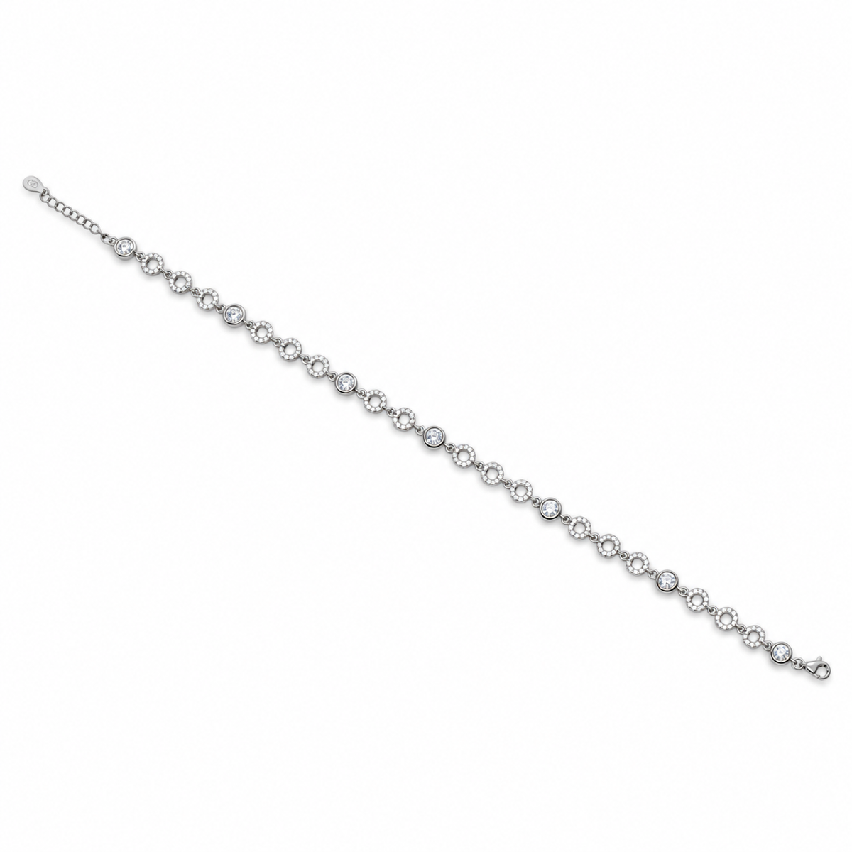 925 Sterling Silver Adjustable Thread Anklet for Women | Crystal Link Design