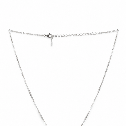 925 Sterling Silver Mother of Pearl Circle Pendant Chain