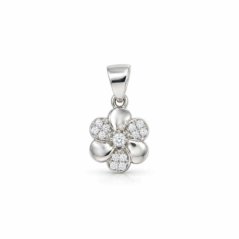 925 Sterling Silver Flower Pendant for Women | Sparkling Floral Design – SiyaJewel