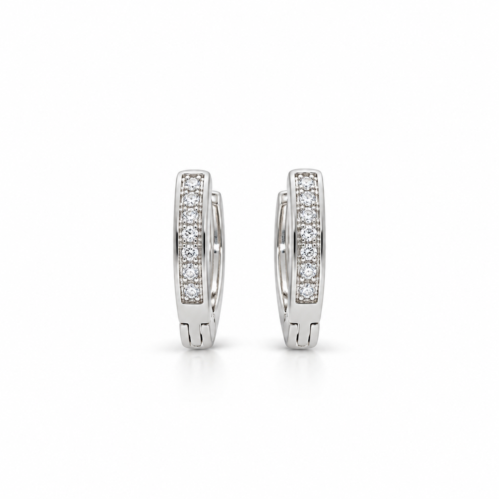 925 Sterling Silver Heart-Shaped Hoop Earrings