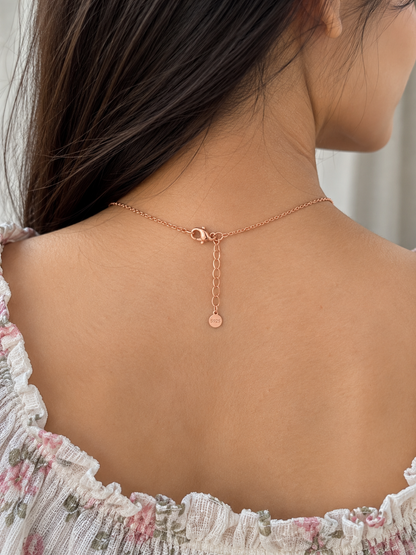 925 Sterling Silver Rose Gold Polished Teddy Pendant Chain for Women