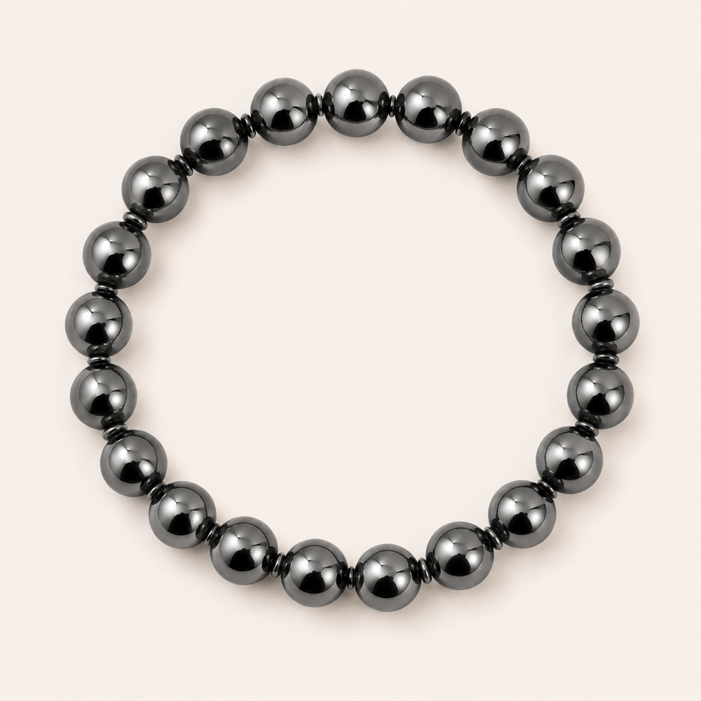 Magnetite Energy Bracelet | Natural Magnetic Crystal Bracelet for Focus, Protection & Grounding