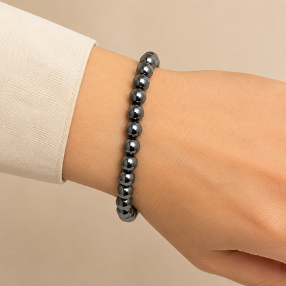 Magnetite Energy Bracelet | Natural Magnetic Crystal Bracelet for Focus, Protection & Grounding