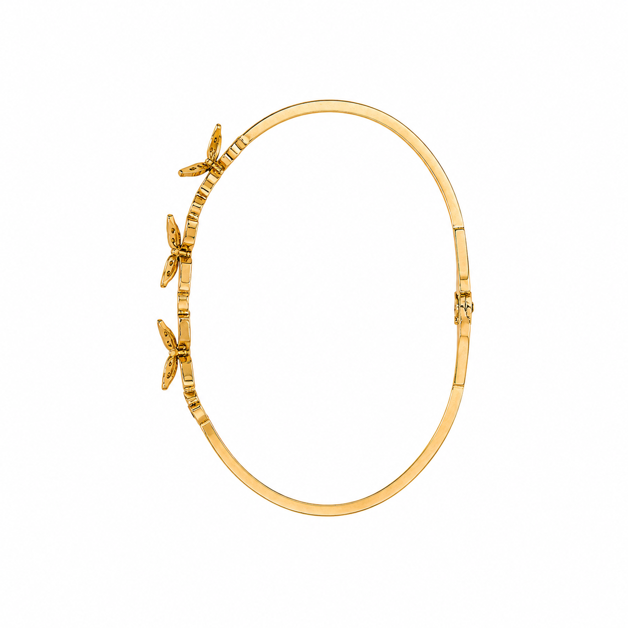 18K Gold Plated Triple Butterfly Open Cuff Bracelet for Women | Anti-Tarnish Adjustable Bangle