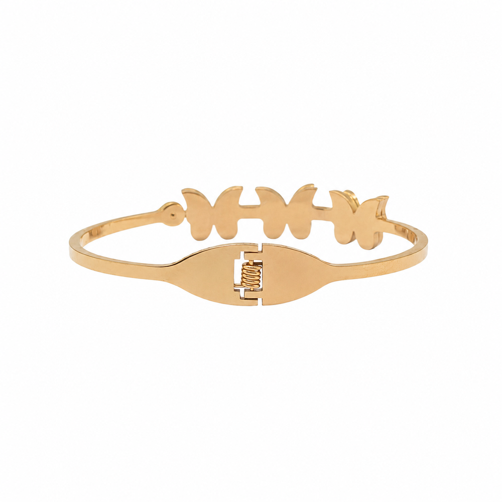 18K Gold Plated Triple Butterfly Open Cuff Bracelet for Women | Anti-Tarnish Adjustable Bangle