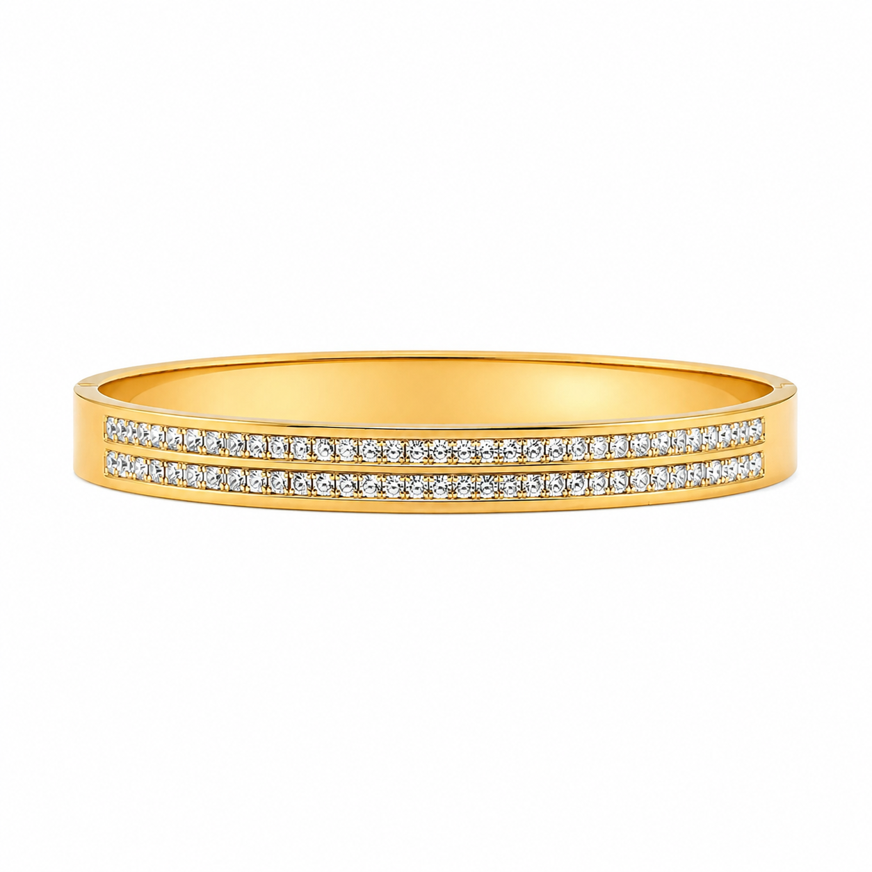 Siya Jewel Dual Row Crystal Gold-Plated Anti-Tarnish Bracelet for Women