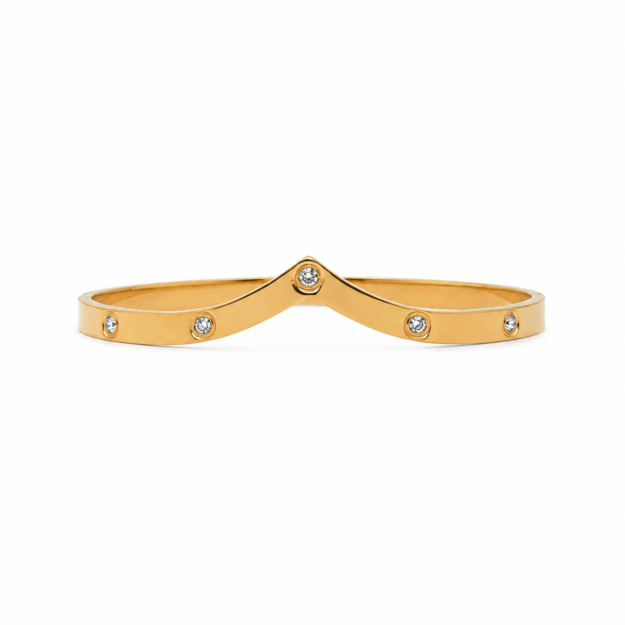 SIYA Jewel Gold-Tone Geometric Crystal Cuff Bracelet for Women Minimalist Elegance • Everyday Luxury • Premium Gift for Women