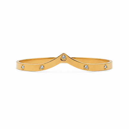 SIYA Jewel Gold-Tone Geometric Crystal Cuff Bracelet for Women Minimalist Elegance • Everyday Luxury • Premium Gift for Women
