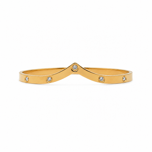 SIYA Jewel Gold-Tone Geometric Crystal Cuff Bracelet for Women Minimalist Elegance • Everyday Luxury • Premium Gift for Women