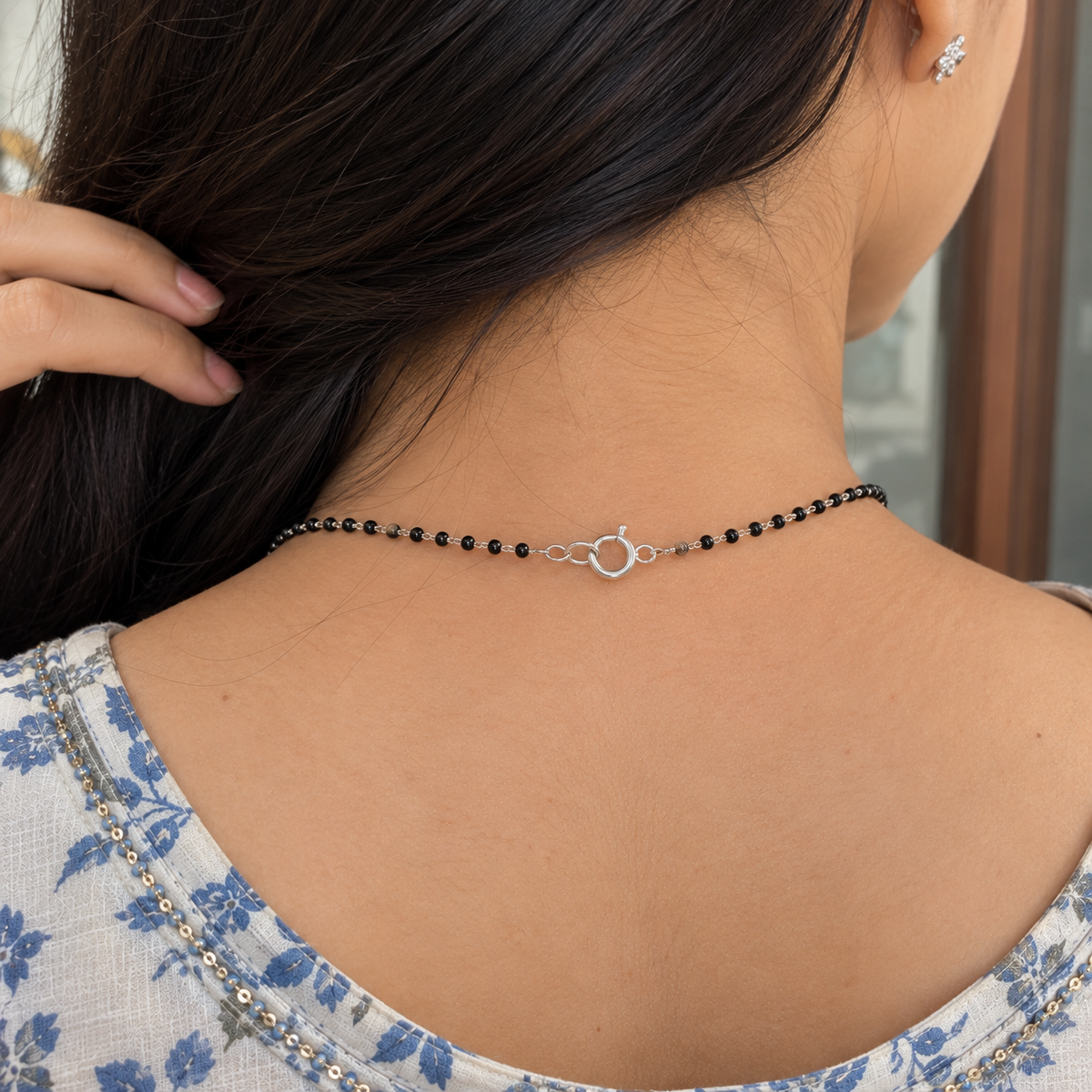 925 Sterling Silver Short Mangalsutra with Heart Pendant