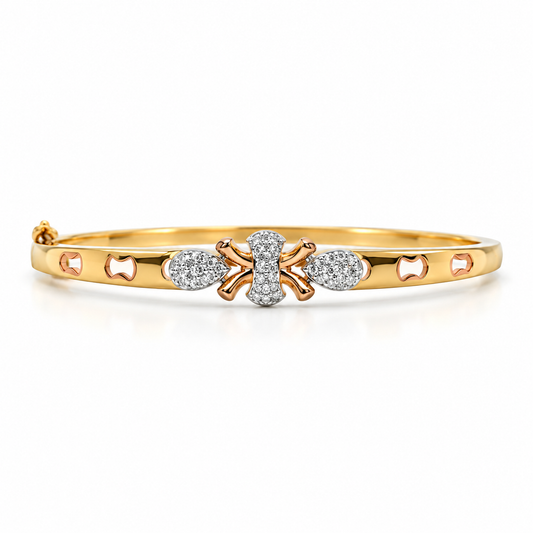 Elegant Bow Crystal Bracelet for Women – Gold Finish