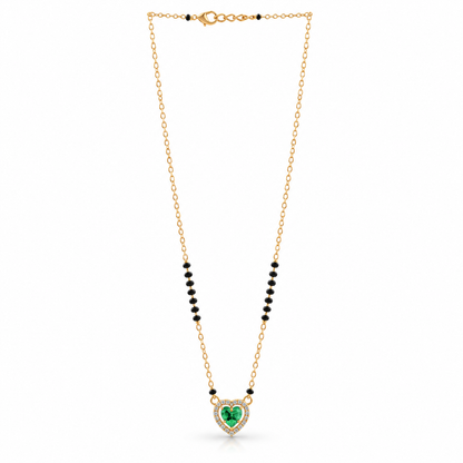 Green Heart Pendant Gold-Tone Mangalsutra