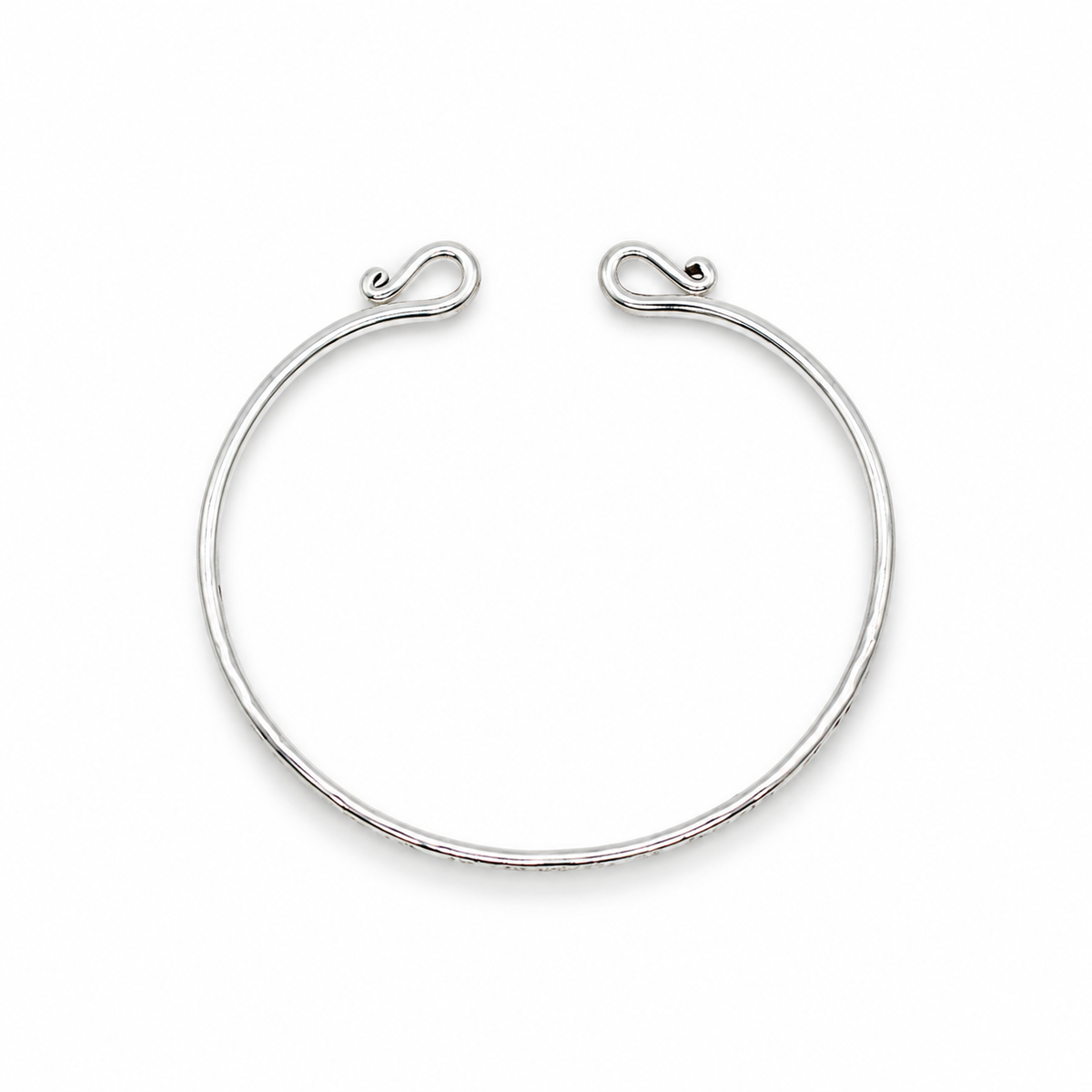 925 Sterling Silver Engraved Openable Women's Bracelet | Floral Design
