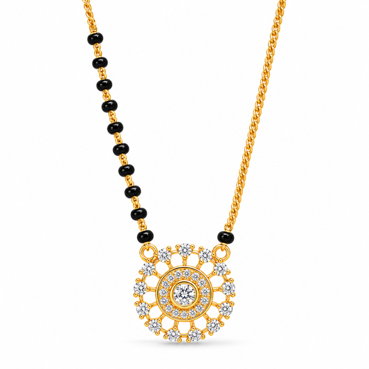 Elegant Gold-Tone Stone Studded Mangalsutra for Women