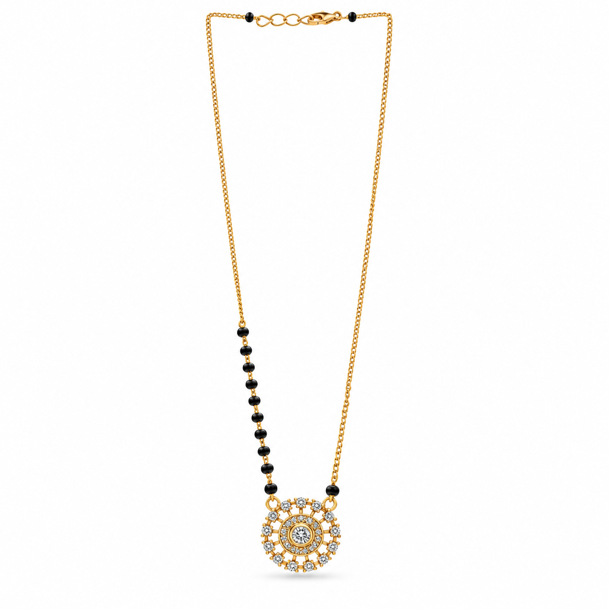 Elegant Gold-Tone Stone Studded Mangalsutra for Women