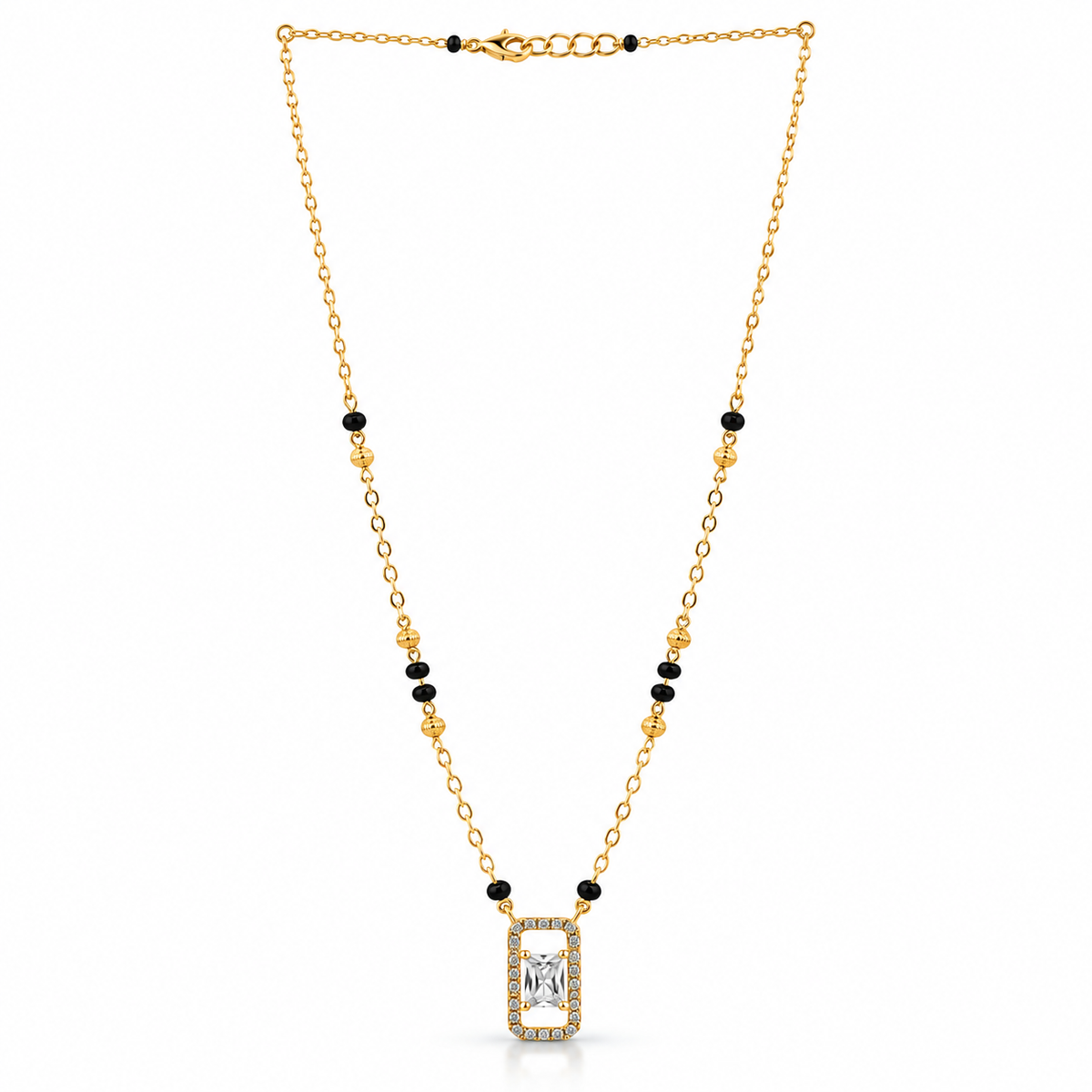 Elegant Gold-Tone Stone Pendant Mangalsutra for Women