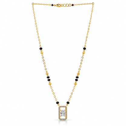 Elegant Gold-Tone Stone Pendant Mangalsutra for Women