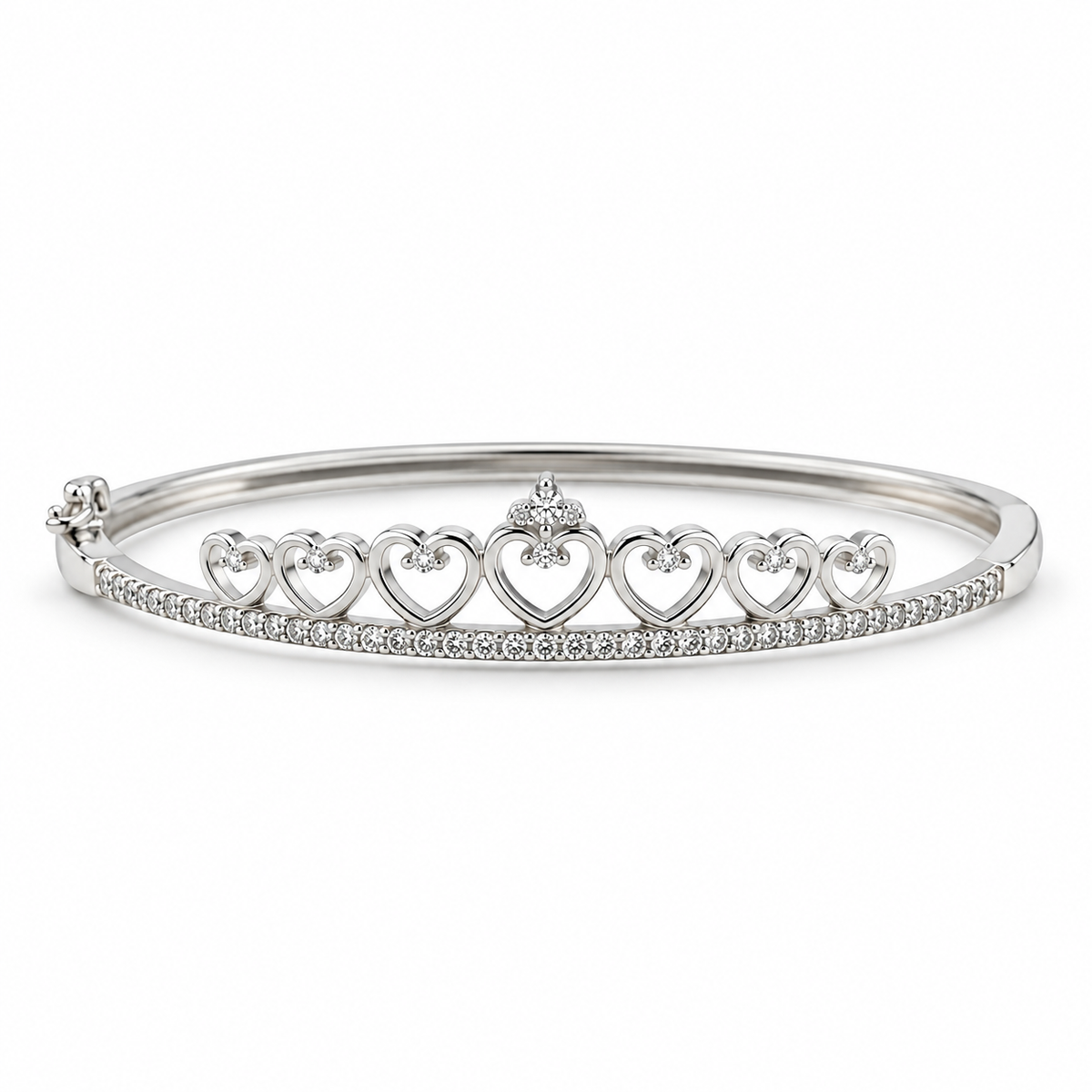 925 Sterling Silver Openable Crown Ladies Bracelet with Lock