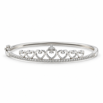 925 Sterling Silver Openable Crown Ladies Bracelet with Lock