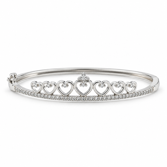 925 Sterling Silver Openable Crown Ladies Bracelet with Lock