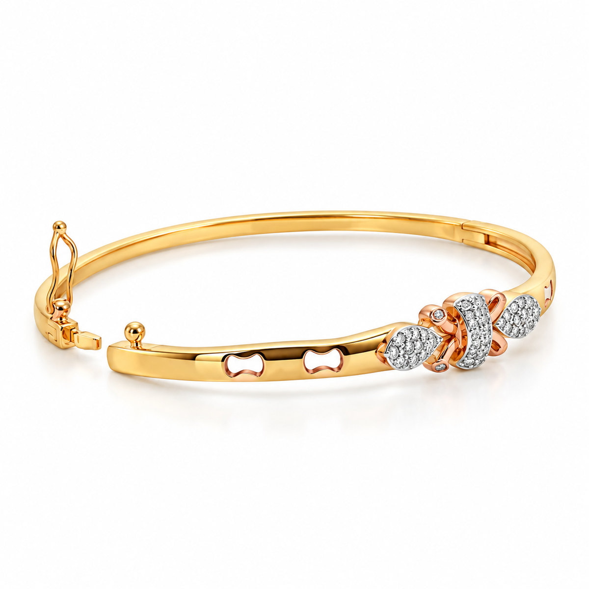 Elegant Bow Crystal Bracelet for Women – Gold Finish