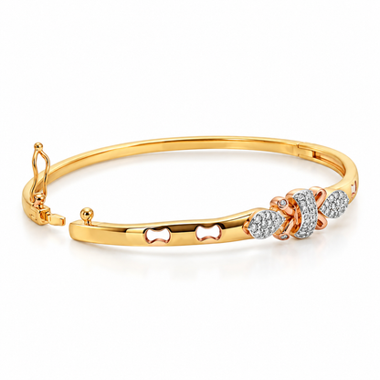 Elegant Bow Crystal Bracelet for Women – Gold Finish