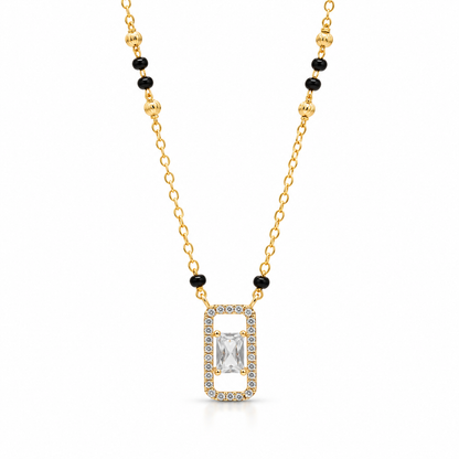 Elegant Gold-Tone Stone Pendant Mangalsutra for Women