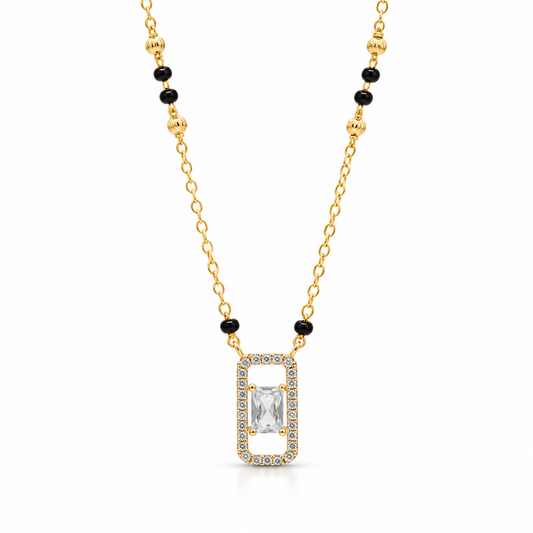 Elegant Gold-Tone Stone Pendant Mangalsutra for Women