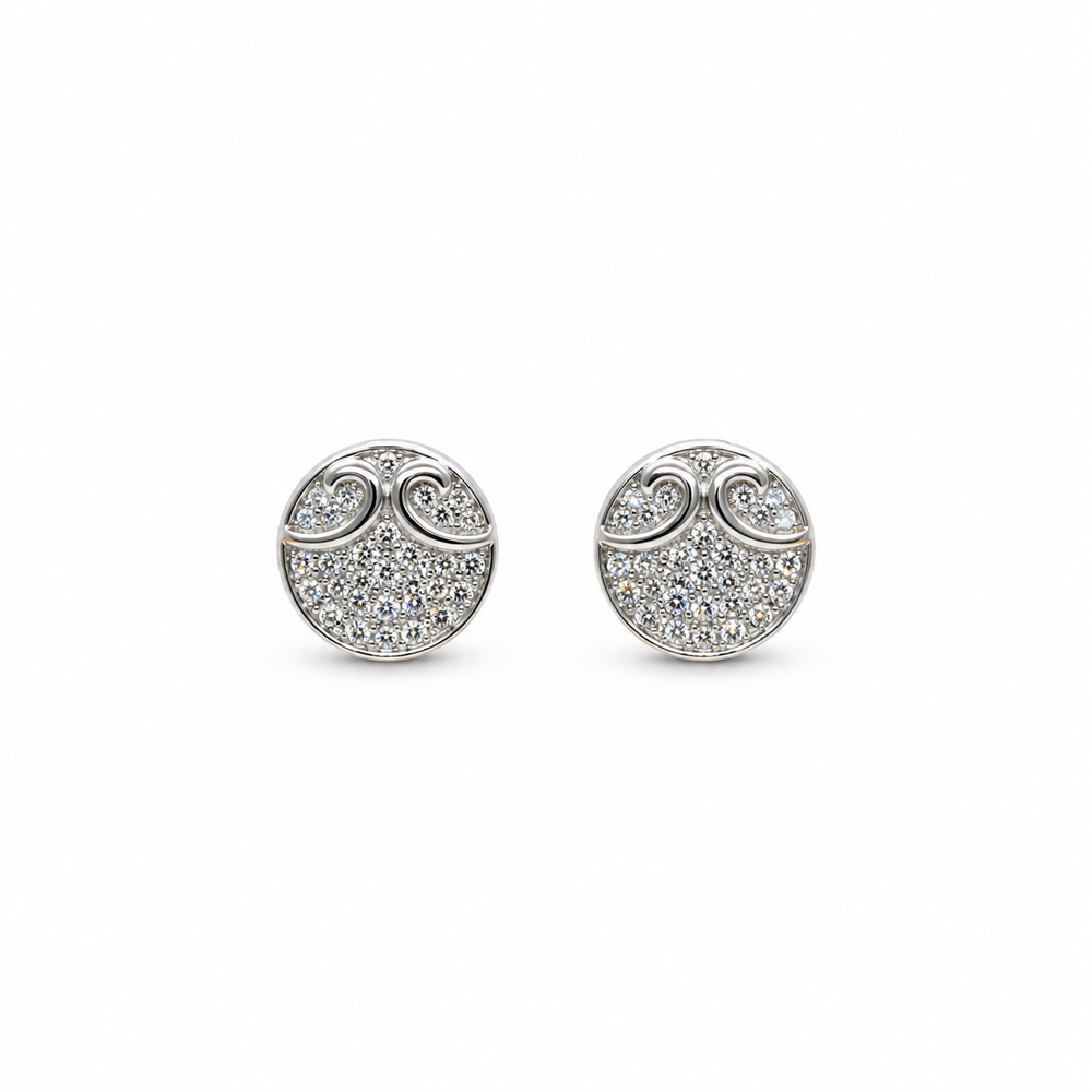 925 Sterling Silver Round Crystal Stud Earrings for Women | Elegant Everyday Earrings – SiyaJewel