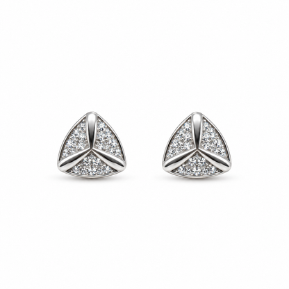 925 Sterling Silver Triangular Crystal Stud Earrings for Women