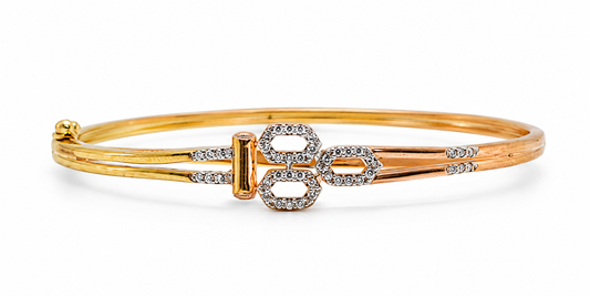 925 Sterling Silver Openable Women's Bracelet with Lock – Rose Gold Polished