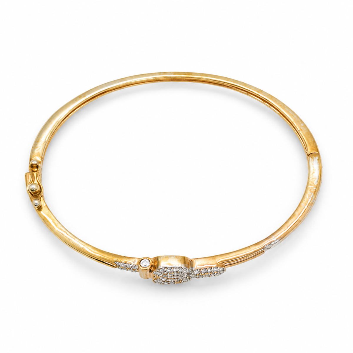 925 Sterling Silver Openable Women's Bracelet with Lock – Rose Gold Polished