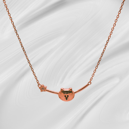 Siya Rosegold Polished Tedy Pendant Chain