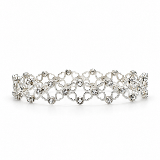 925 Sterling Silver Convertible Ring Cum Bracelet for Women – Crystal Embellished Statement Jewellery