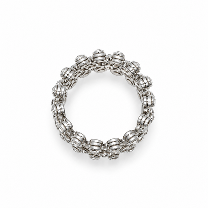925 Sterling Silver Convertible Ring Cum Bracelet for Women – Crystal Embellished Statement Jewellery