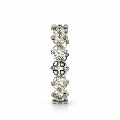 925 Sterling Silver Convertible Ring Cum Bracelet for Women – Crystal Embellished Statement Jewellery