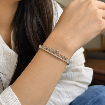 925 Sterling Silver Openable Crown Ladies Bracelet with Lock