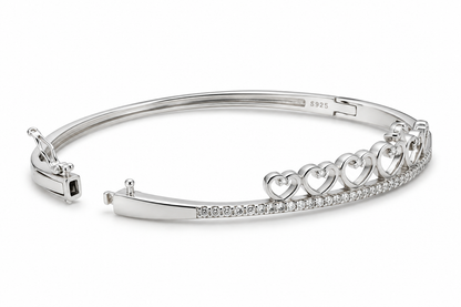 925 Sterling Silver Openable Crown Ladies Bracelet with Lock