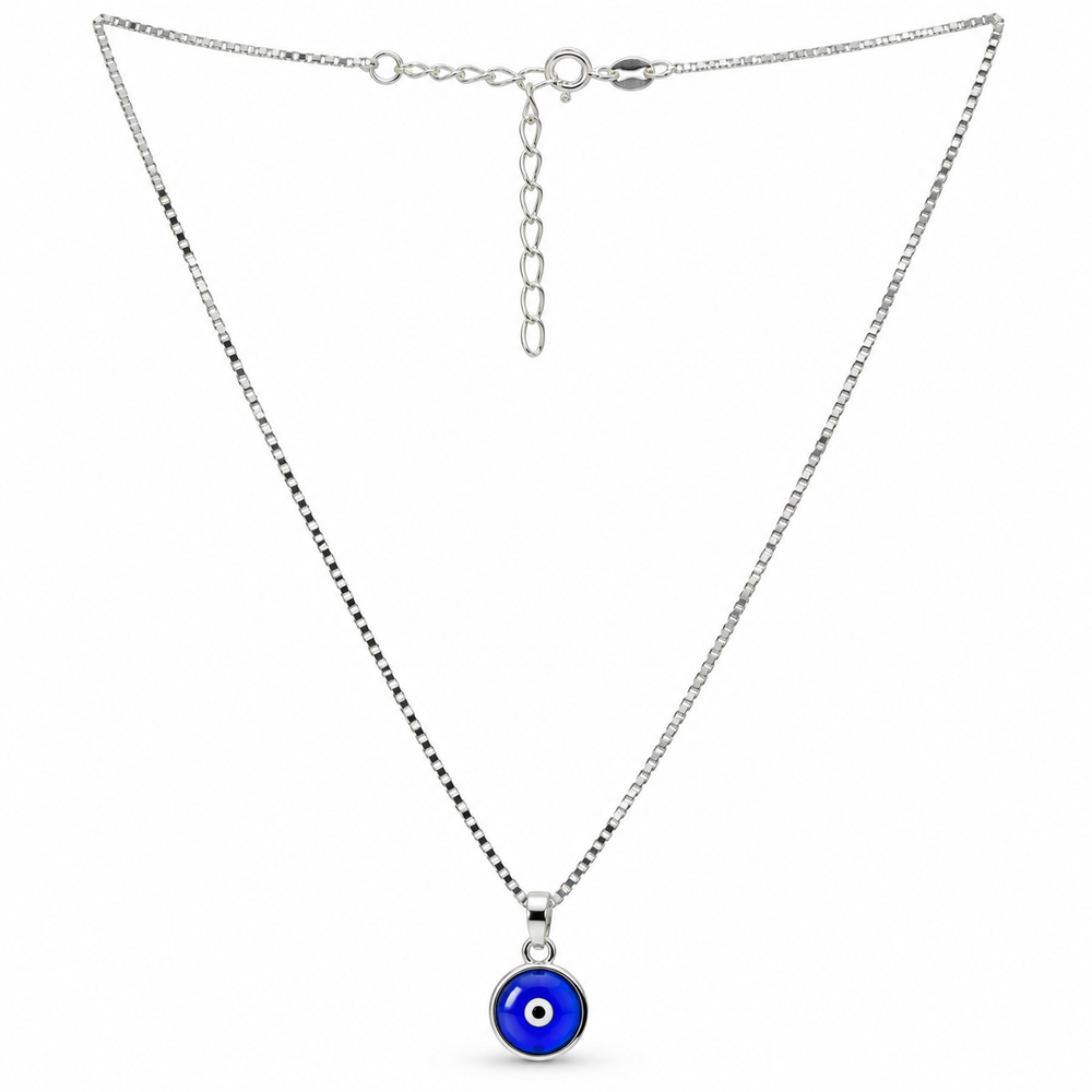 925 Sterling Silver Blue Evil Eye Necklace for Women