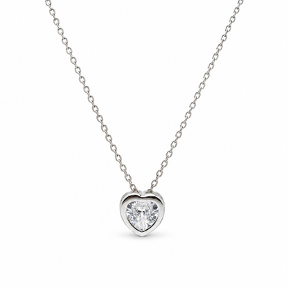 925 Sterling Silver Heart Pendant Chain for Women