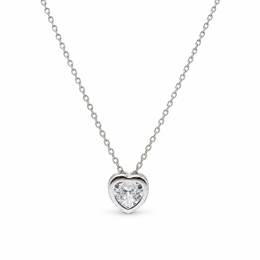 925 Sterling Silver Heart Pendant Chain for Women