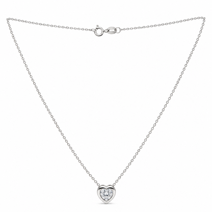925 Sterling Silver Heart Pendant Chain for Women