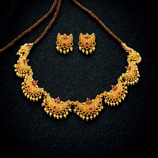 SIYA gold-plated chandrahar nacklace