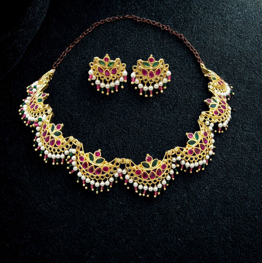 SIYA gold-plated chandrahar nacklace