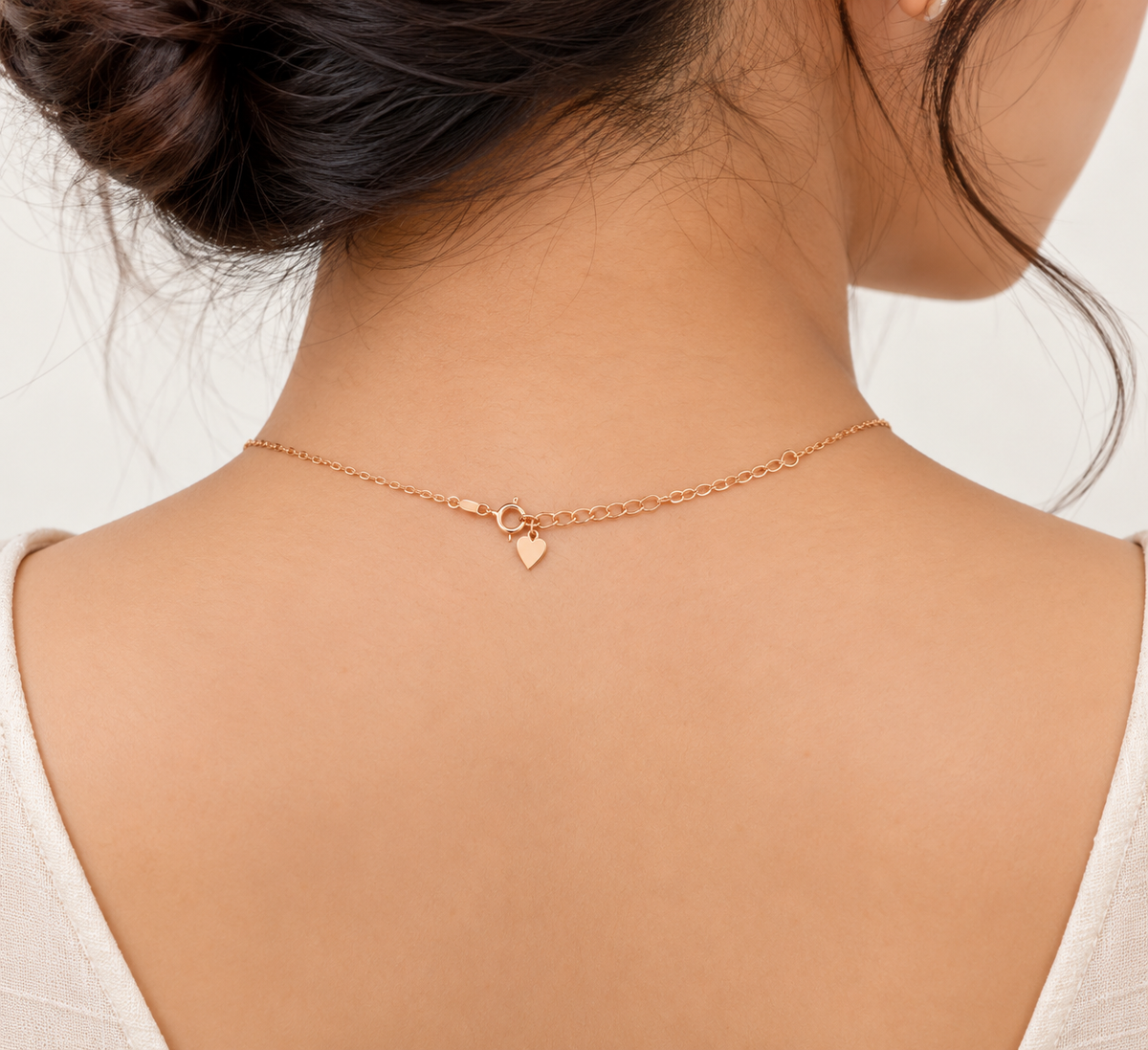925 Sterling Silver Rose Gold Polished Bar Chain for Women
