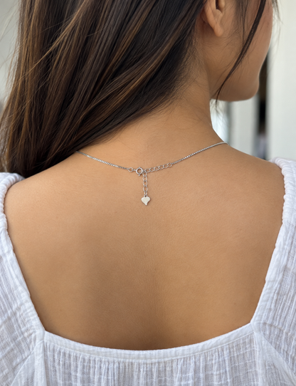 925 Sterling Silver LOVE Chain with Crystal Heart Pendant