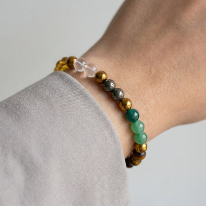 7 Crystal Energy Bracelet for Wealth, Luck, Protection & Positive Energy | Natural Healing Crystal Bracelet